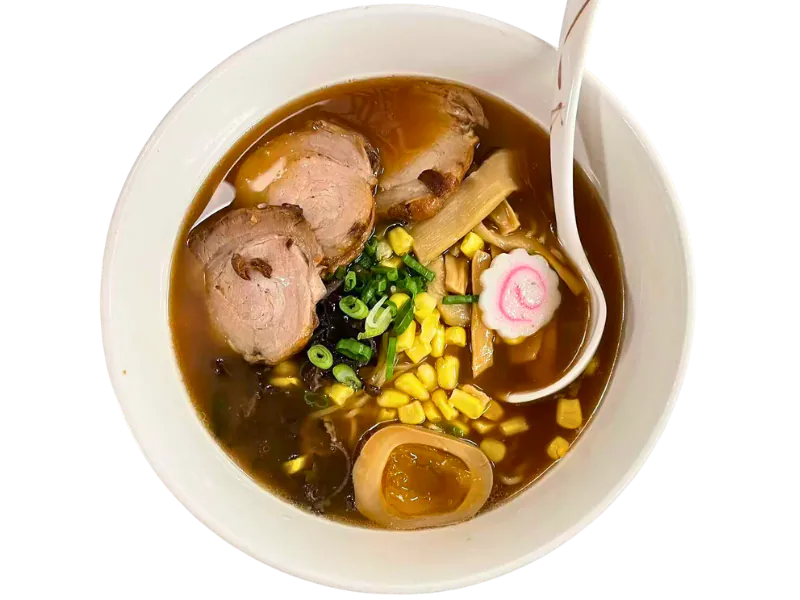 Soy sauce based ramen with chashu pork and soft-boiled egg at Sake Mian, a Japanese Restaurant in Ardmore