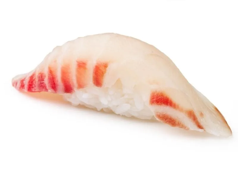 Fresh sea bream nigiri with sushi rice at Sake Mian, a Japanese Restaurant in Ardmore